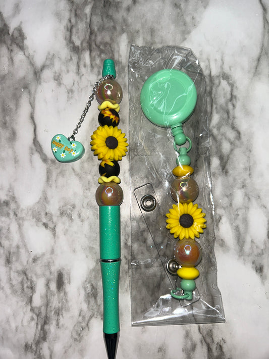 Sunflower Pen Medium Extender and Badge Reel Set