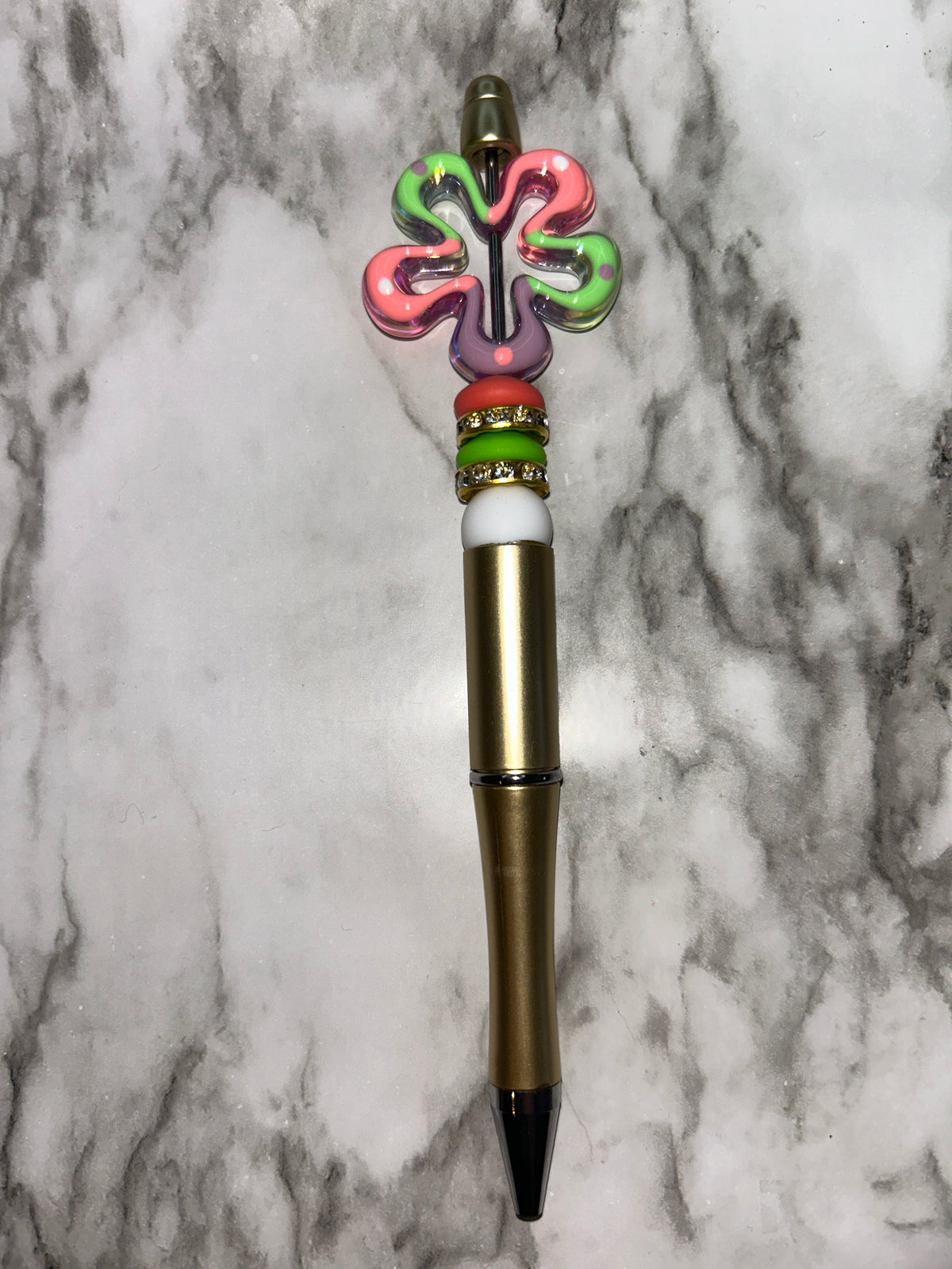 Standard Green Pink Hollow Flower Focal