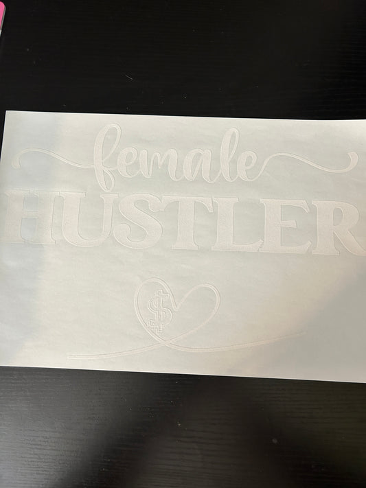 Female Hustler Front heart decal