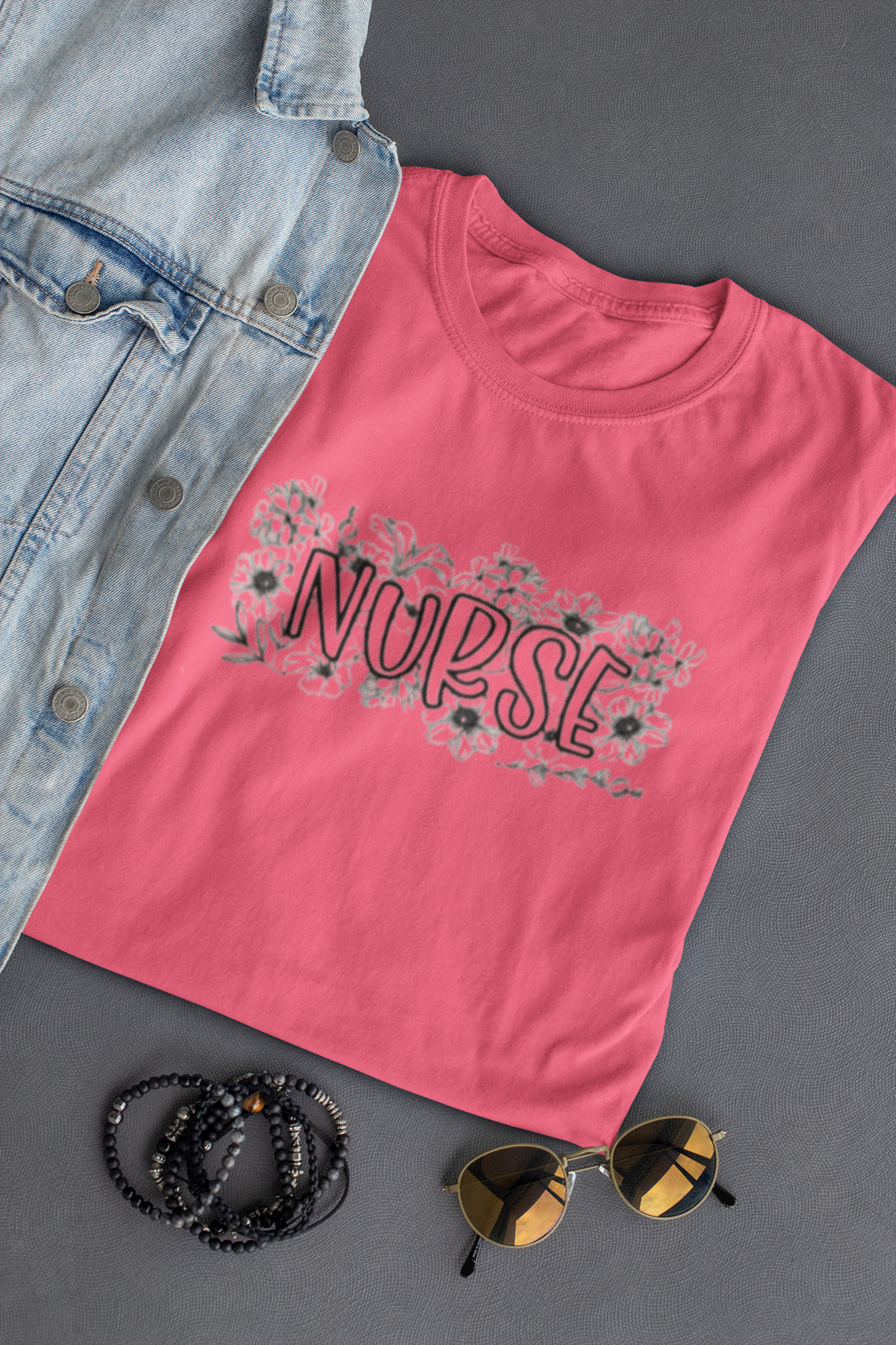 Nurse with Flowers Tee